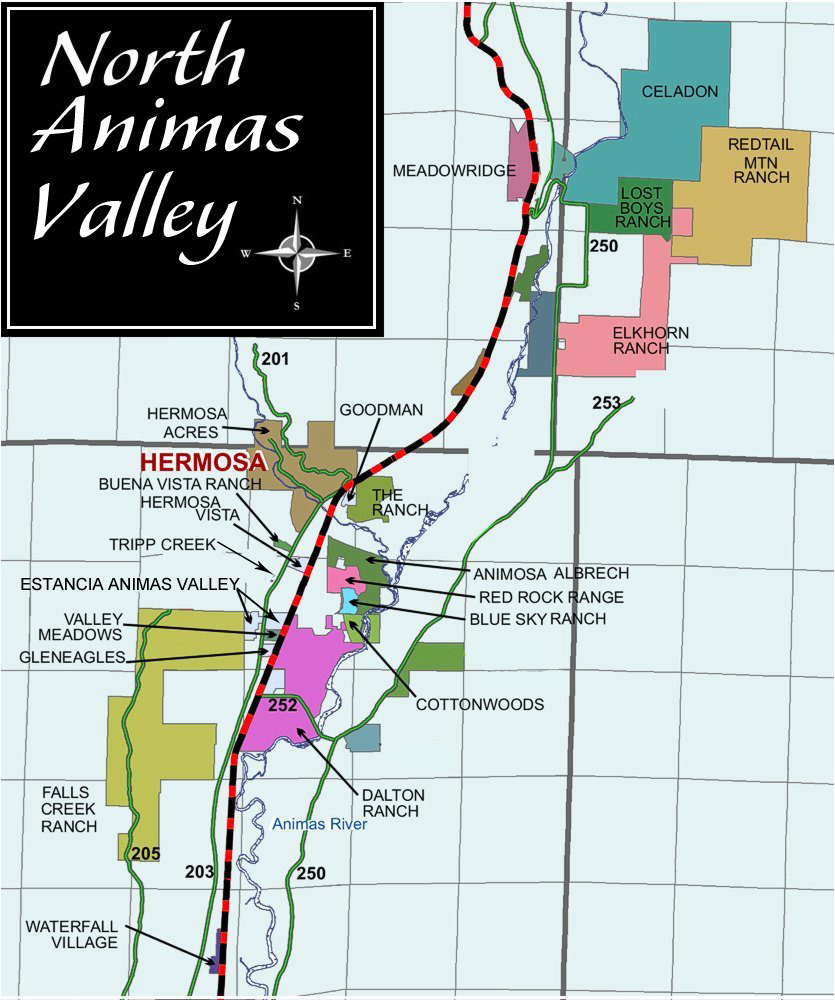 neighborhoods north animas valley durango map