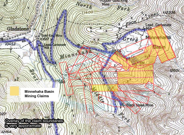 USGS Claims Map Minnehaha No2 Mining Claim