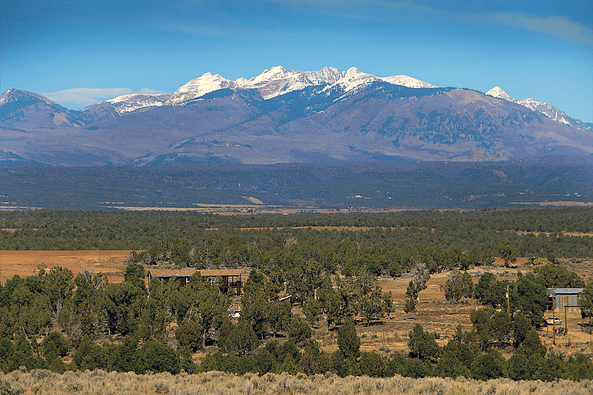 Unobstructed mountain views abound from this amazing Durango real estate country property.
