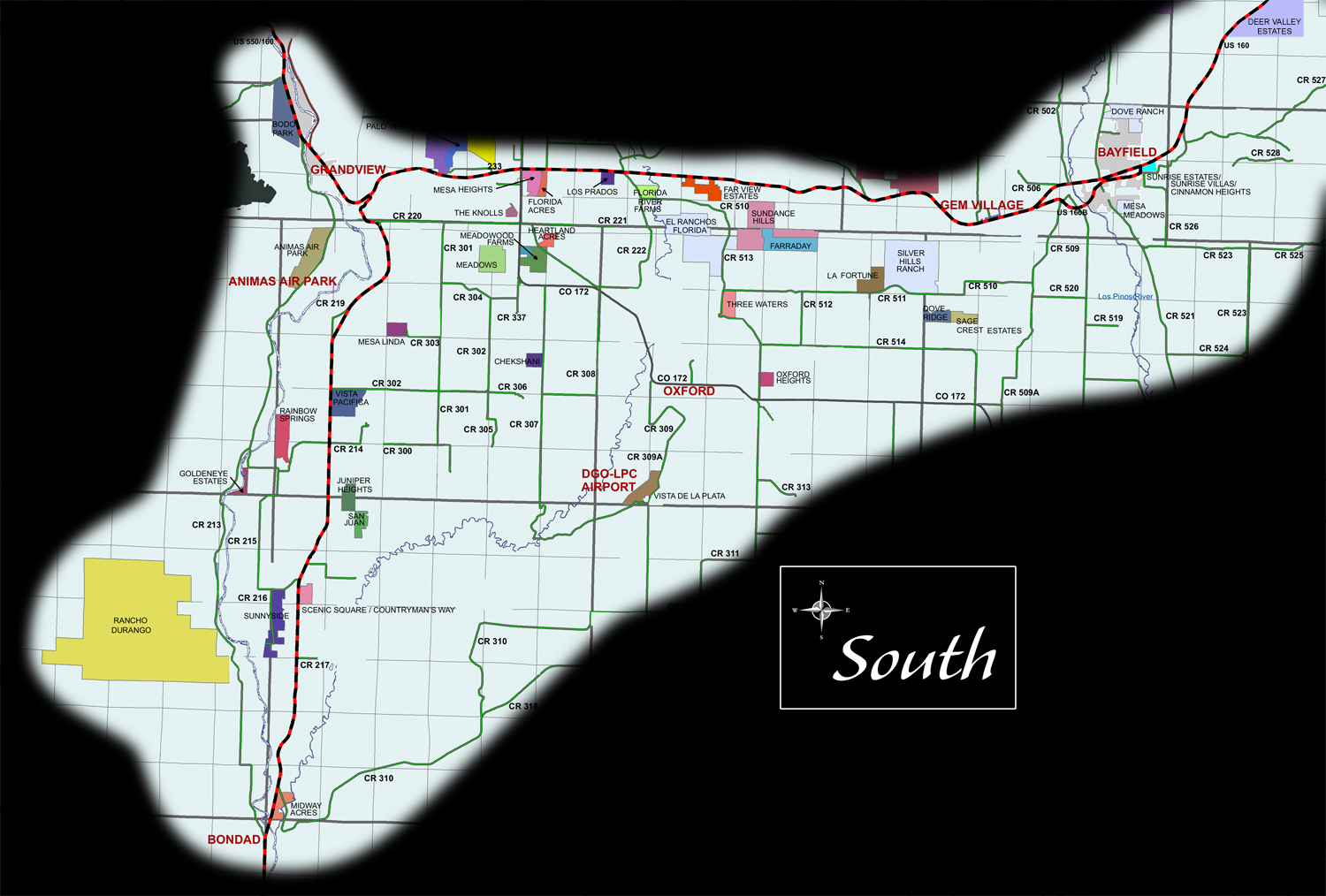 Neighborhoods South Durango map