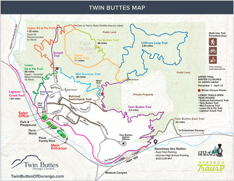Twin Buttes Trail Map